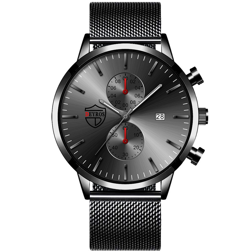 Orologio al quarzo con maglia e calendario