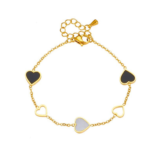 Bracciale catena traforata con cuore