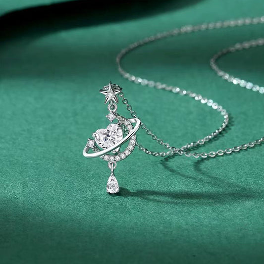 Collana luna e cuore
