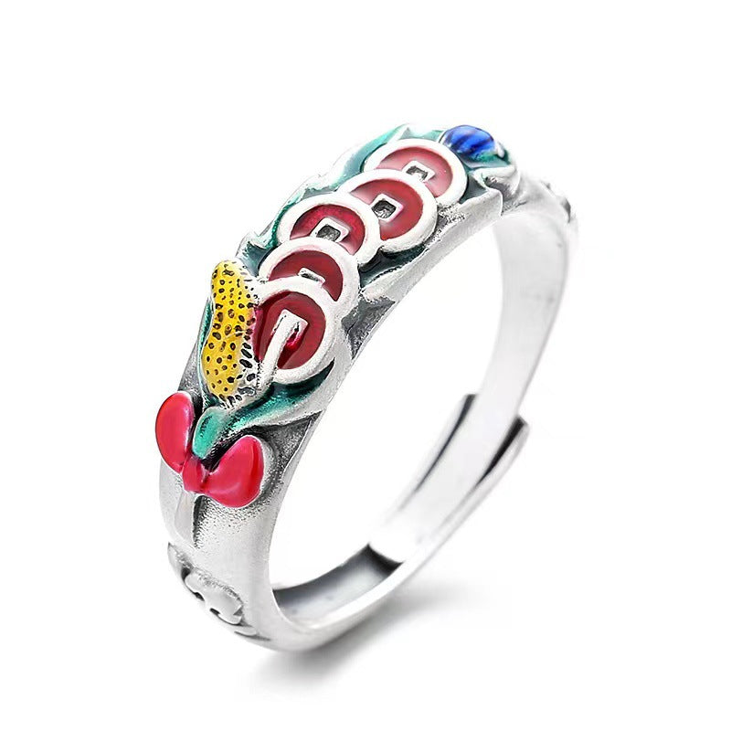 Anello monete smaltato