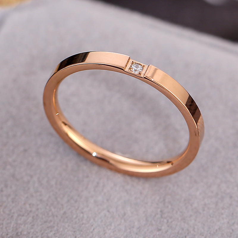 Anello zirconi di coppia in titanio