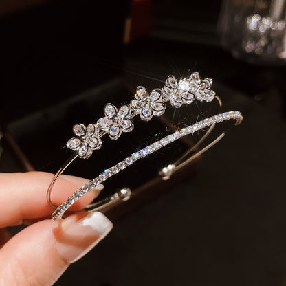 Bracciale Doppio Fiore Zircone