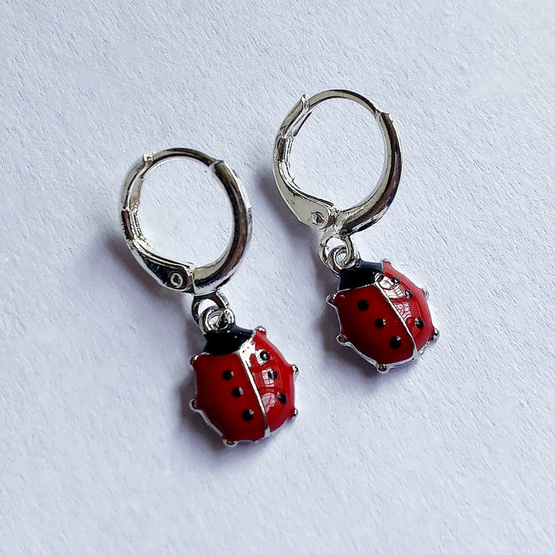 Orecchini coccinella smaltati