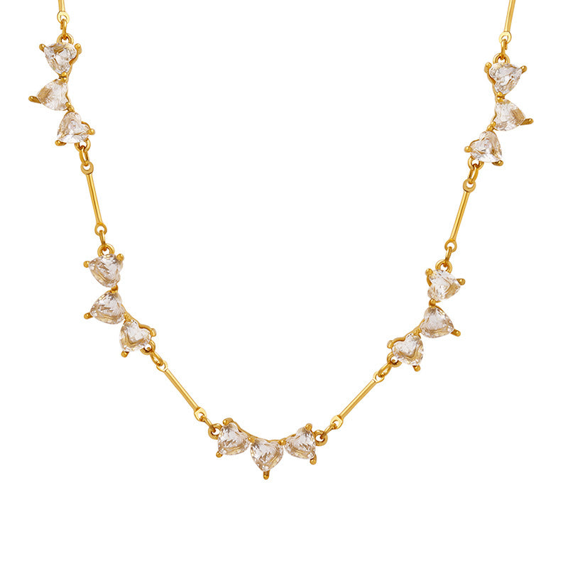 Collana Cuore Zircone Placcato Oro