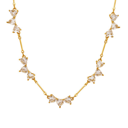 Collana Cuore Zircone Placcato Oro