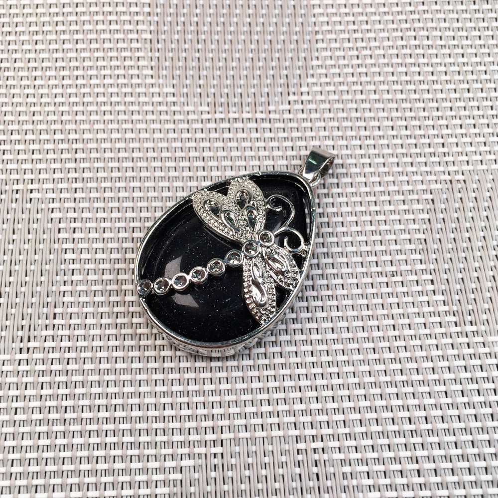 Collana libellula cristalli e gocce
