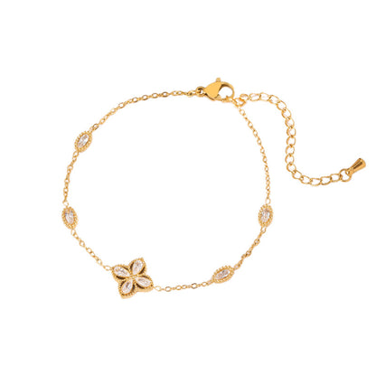 Bracciale fiore con zirconi