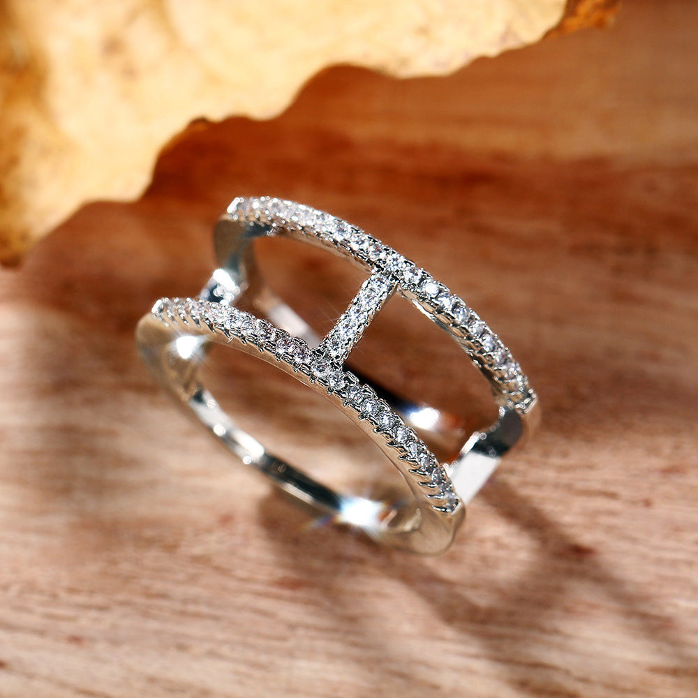 Anello geometrico doppio strato