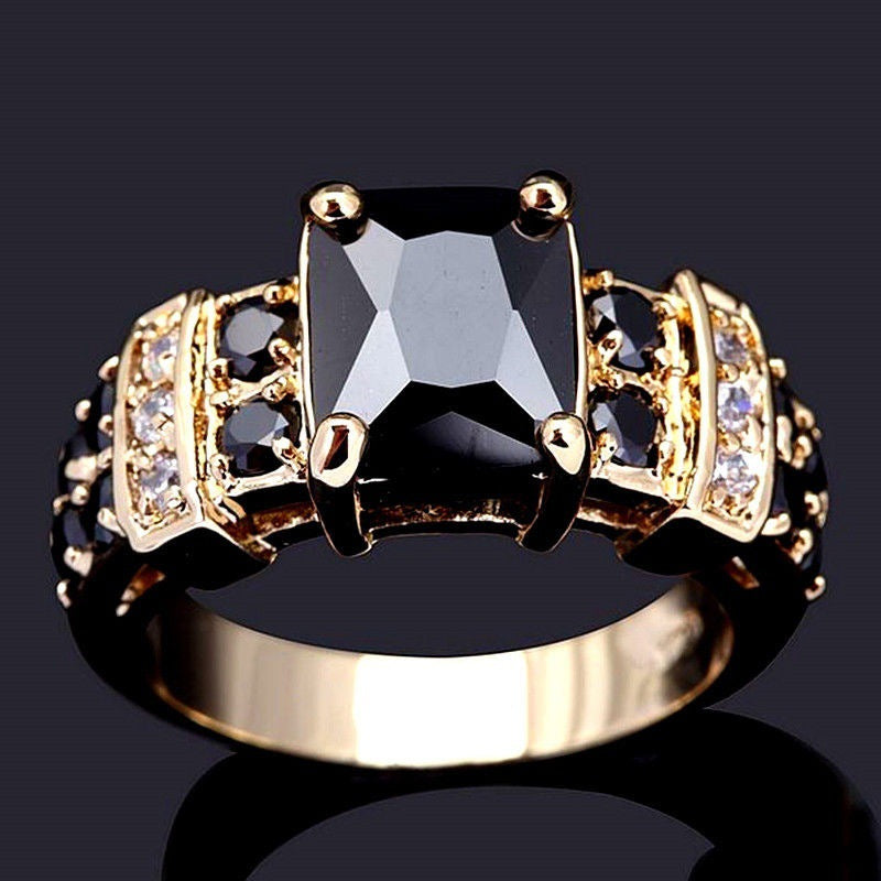 Anello quadrato zircone da uomo