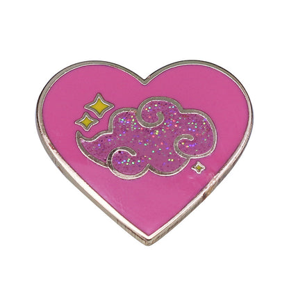 Spilla cuore glitter distintivo