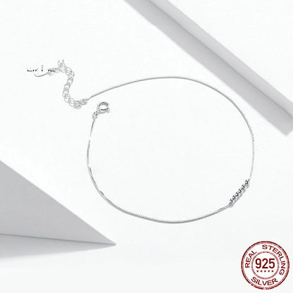 Cavigliera perline argento 925