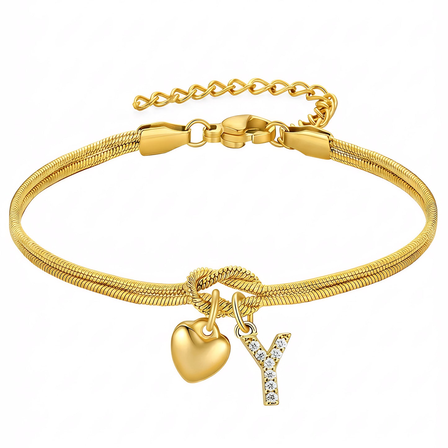Bracciale Pendente Cuore con Lettere