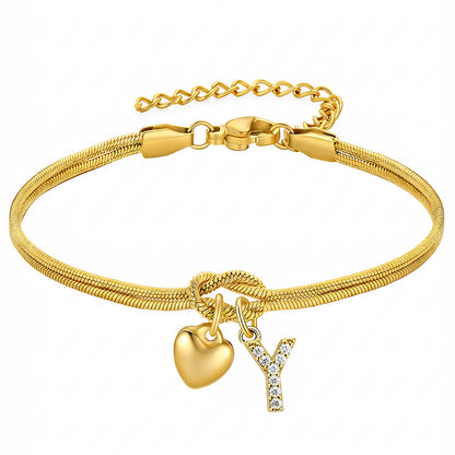 Bracciale Pendente Cuore con Lettere
