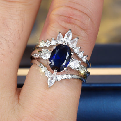 Anello Goccia Zaffiro Diamante