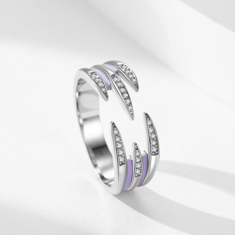 Anello argento smaltato aperto