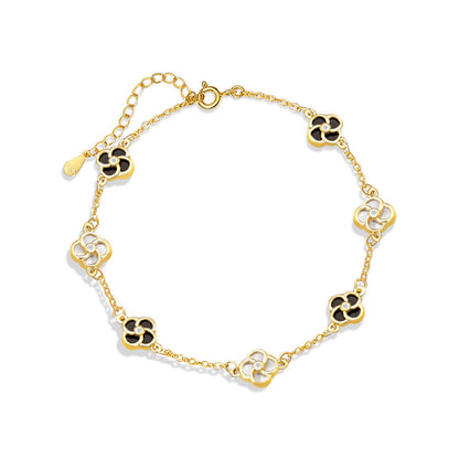 Bracciale quadrifoglio argento