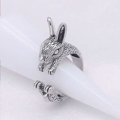 Anello zodiacale coniglio regolabile