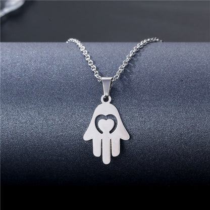 Collana geometrica traforata in acciaio inossidabile
