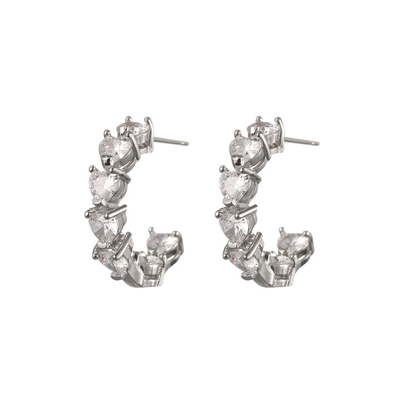 Orecchini a clip C con strass