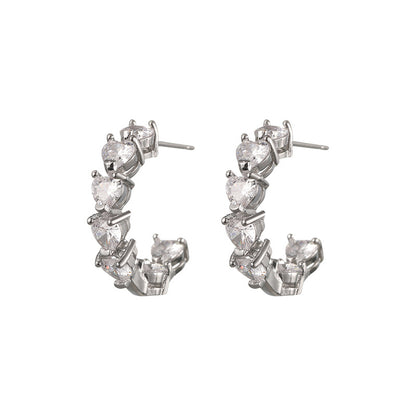 Orecchini a clip C con strass
