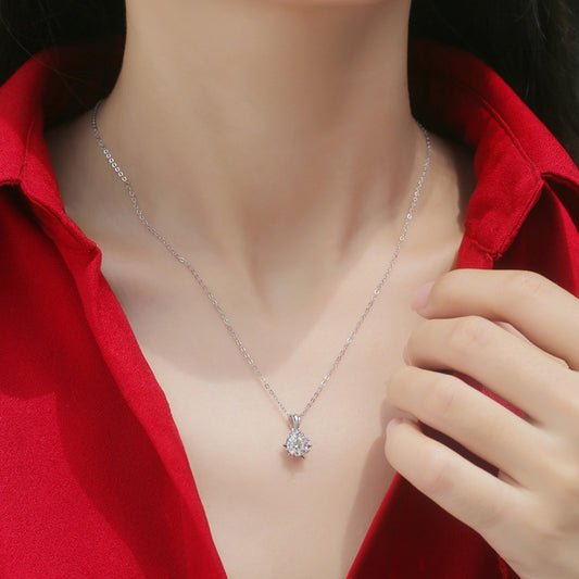 Collana fiore moissanite