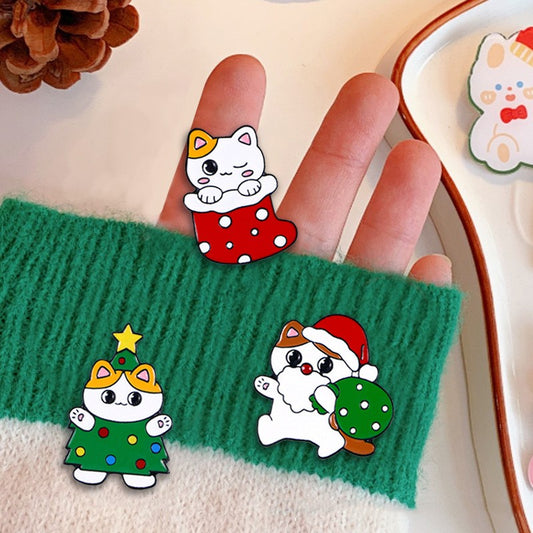 Spilla gatto Natale