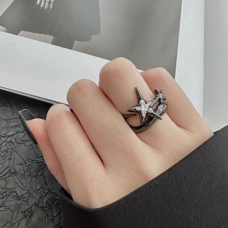 Anello stelle da donna scuro
