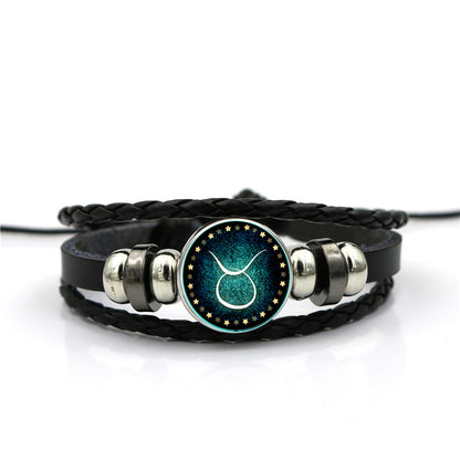 Braccialetto Pelle Intrecciata Zodiaco