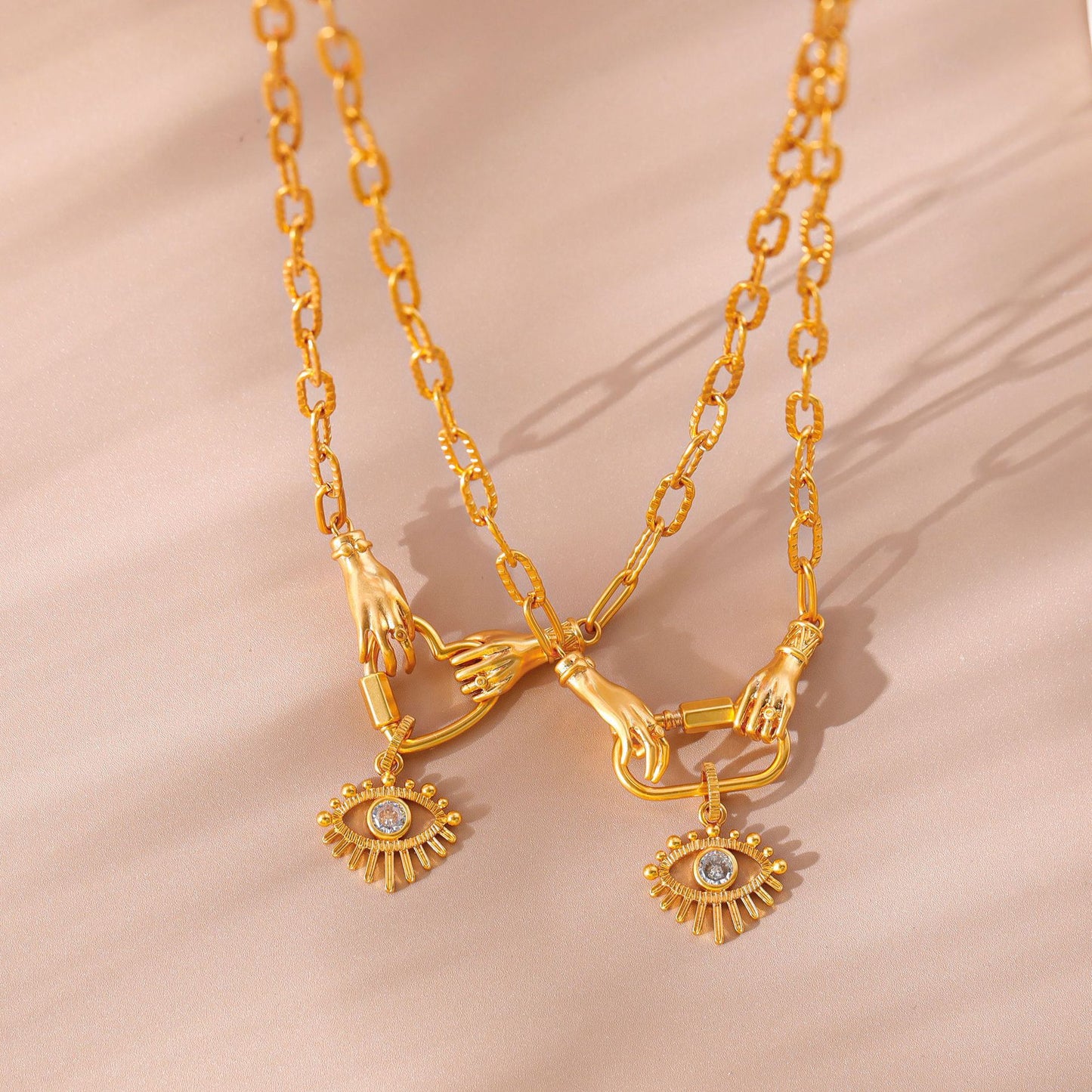 Collana occhio del male zirconi oro