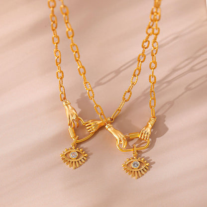Collana occhio del male zirconi oro
