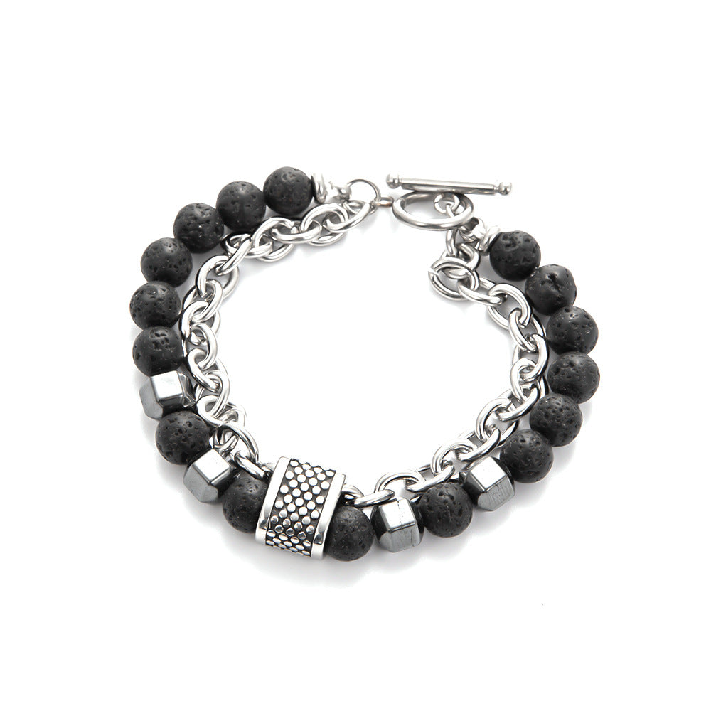 Bracciale perline pietra naturale