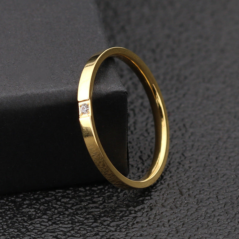 Anello zircone acciaio