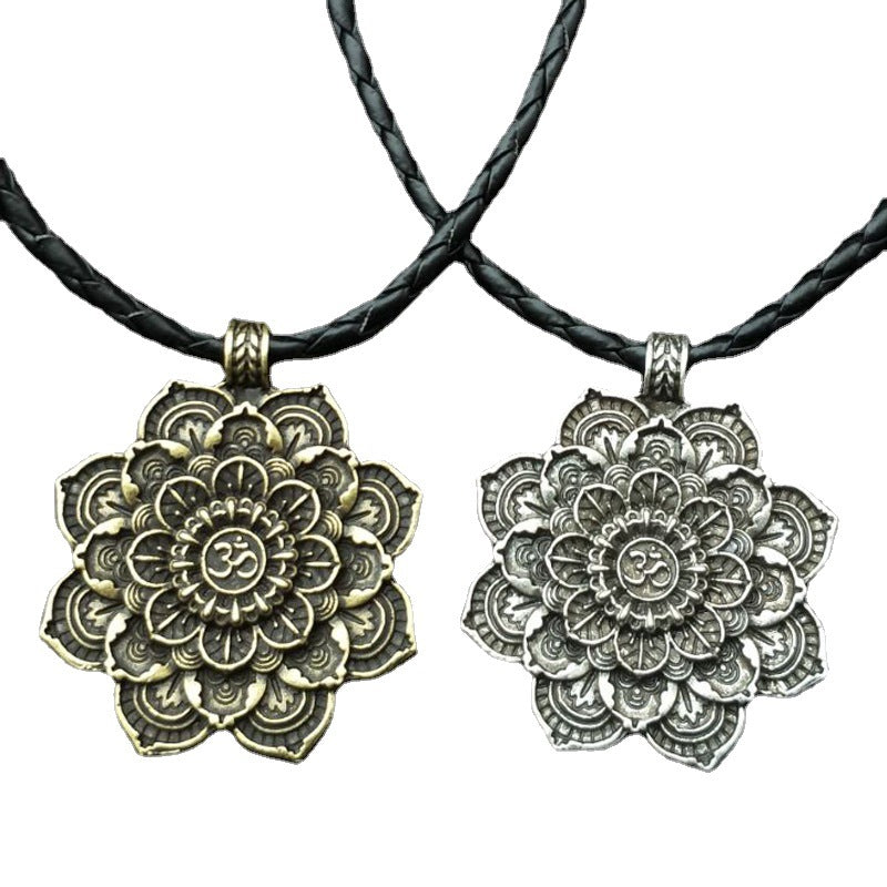 Collana mandala fiore reversibile