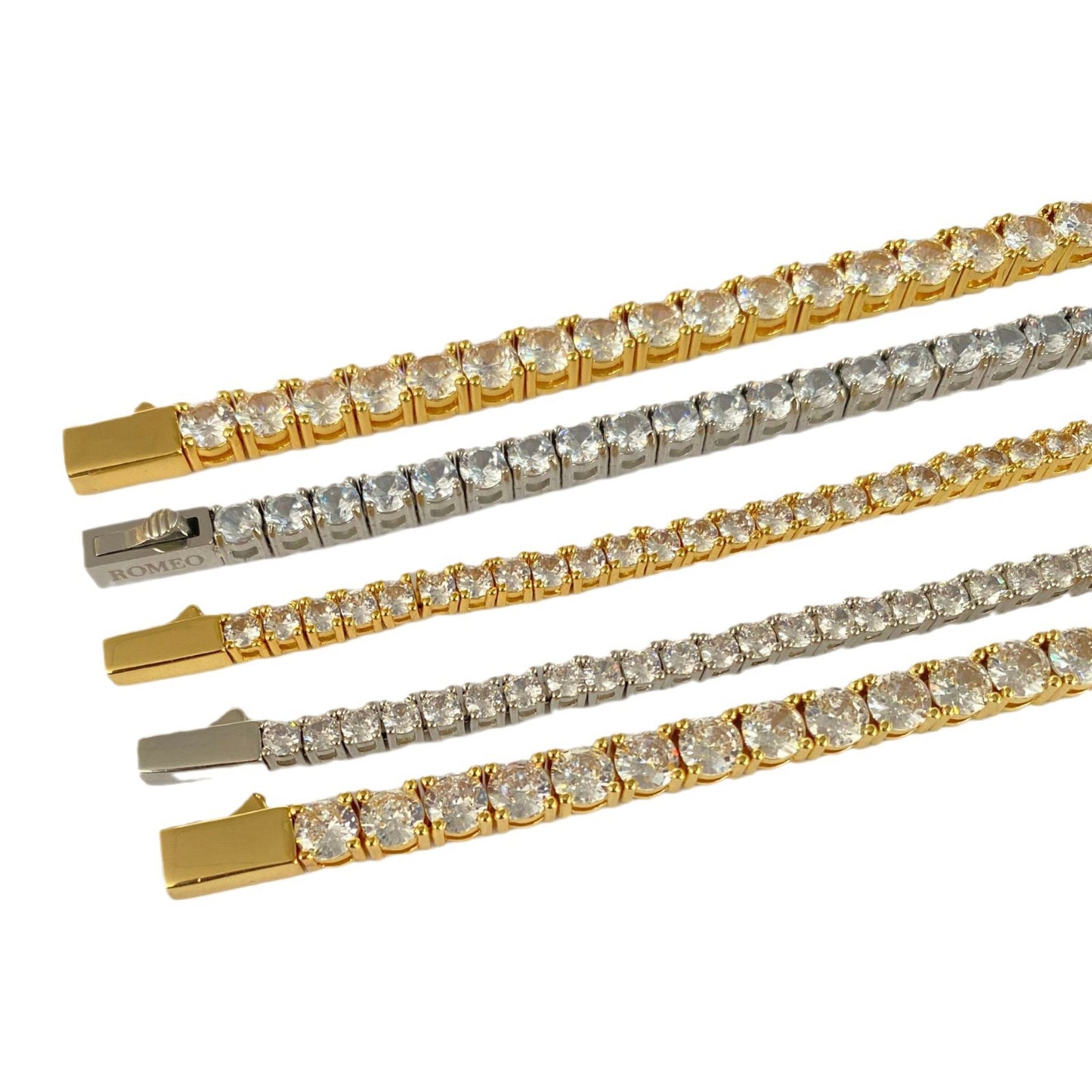 Bracciale acciaio e zirconi titanio