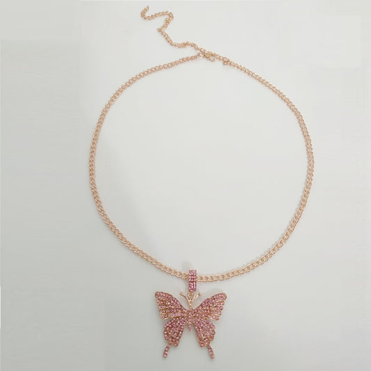 Collana farfalla strass oversize
