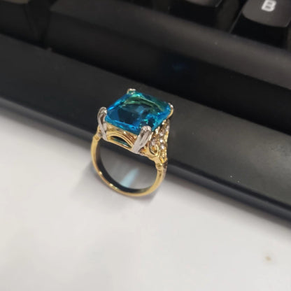 Anello francese geometrico zirconi