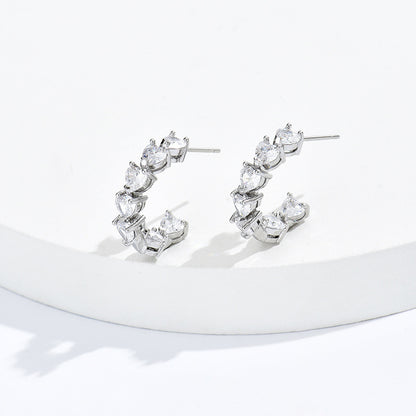 Orecchini a clip C con strass