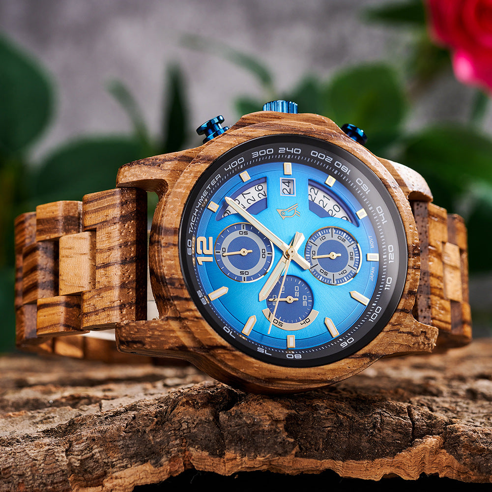 Orologio in legno vintage da uomo