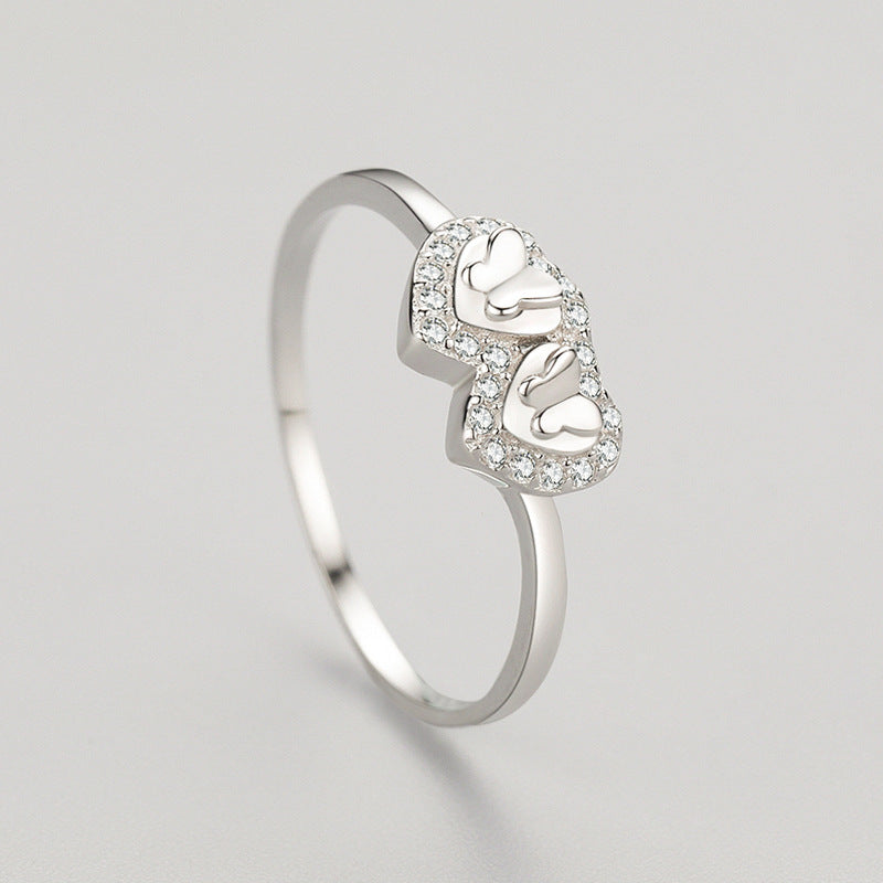 Anello argento cuore e farfalla