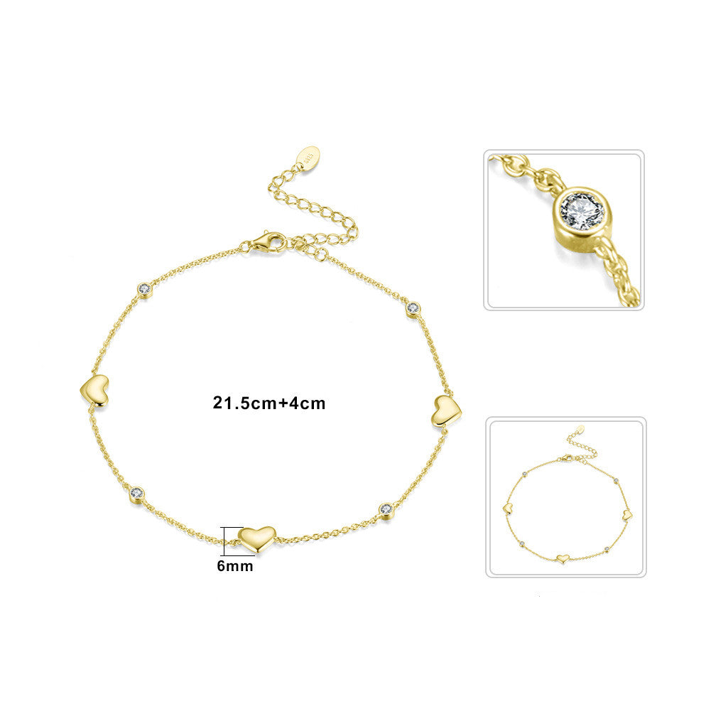 Cavigliera argento cuore