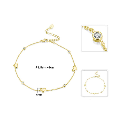 Cavigliera argento cuore