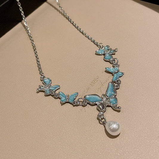 Collana farfalla e perla