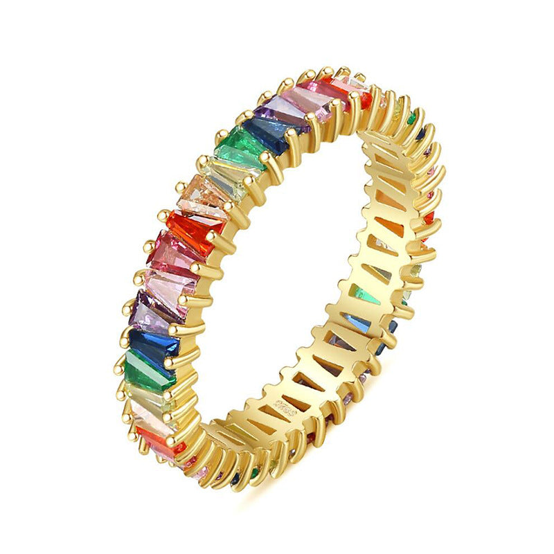 Anello rame con zirconi colorati