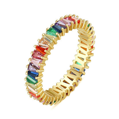 Anello rame con zirconi colorati