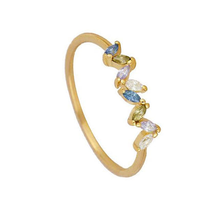 Anello rame con zirconi colorati
