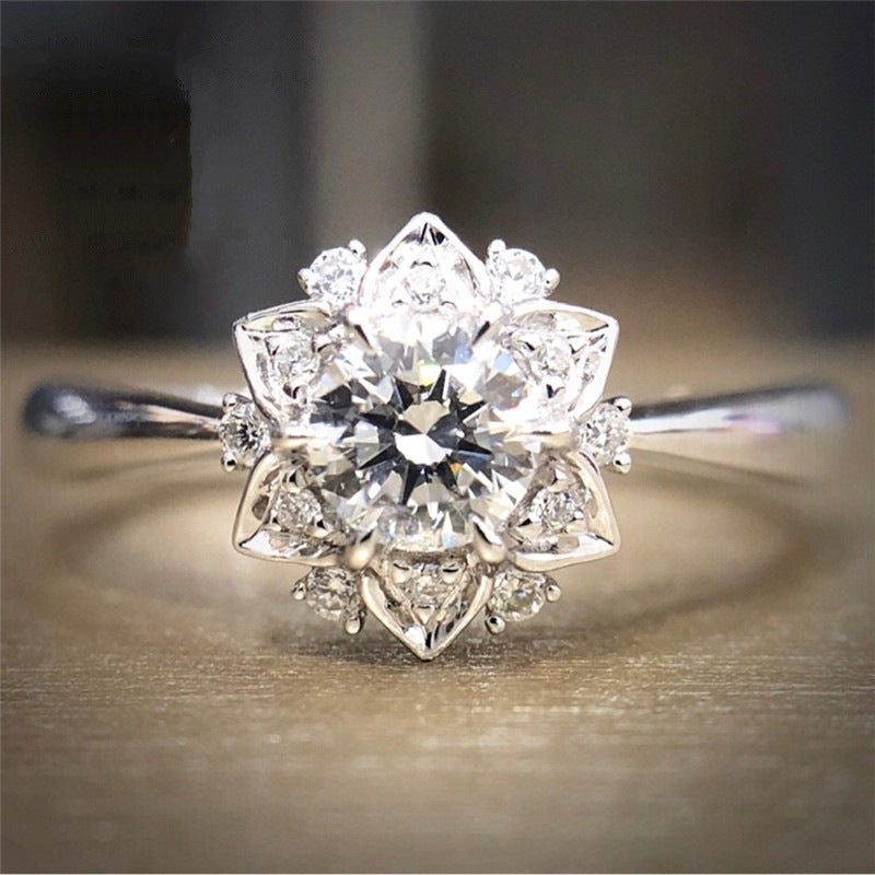 Anello fiore zircone da donna