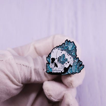 Spilla teschio blu
