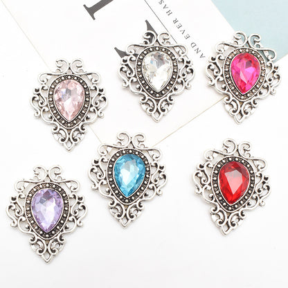 Spilla fiore goccia argento