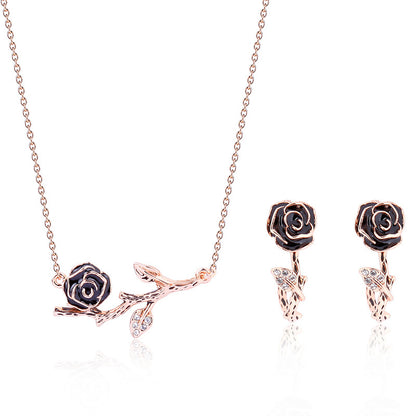 Set collana orecchini rami in fiore