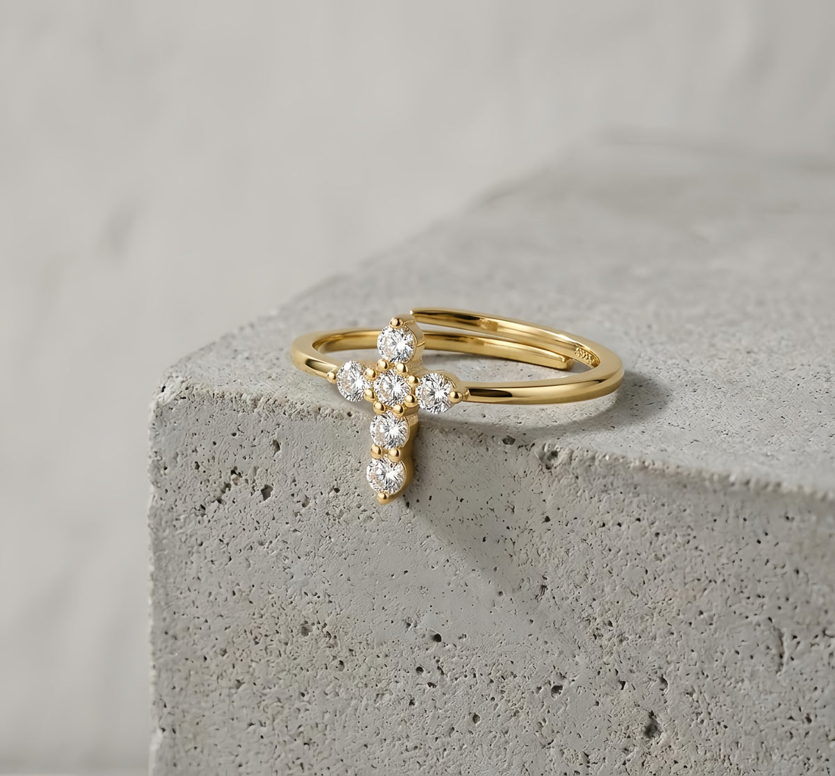 Anello croce argento oro